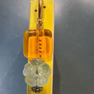 Gold and Amber Floral Bookmark